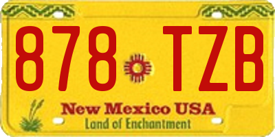 NM license plate 878TZB