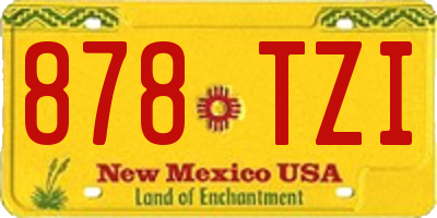 NM license plate 878TZI