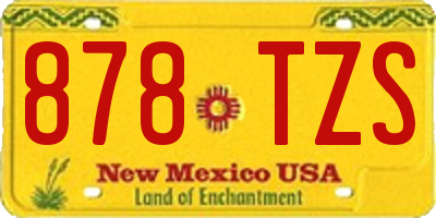 NM license plate 878TZS