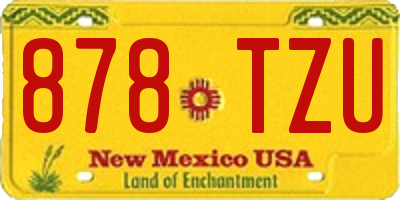 NM license plate 878TZU