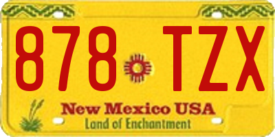 NM license plate 878TZX