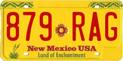 NM license plate 879RAG