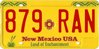 NM license plate 879RAN