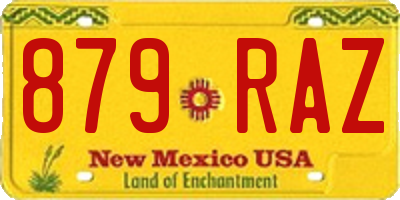 NM license plate 879RAZ