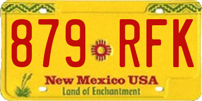 NM license plate 879RFK