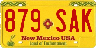 NM license plate 879SAK