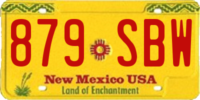 NM license plate 879SBW