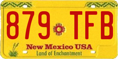 NM license plate 879TFB
