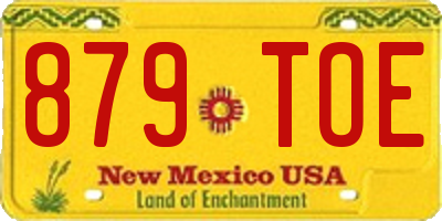 NM license plate 879TOE