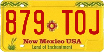 NM license plate 879TOJ