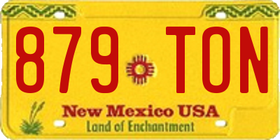 NM license plate 879TON
