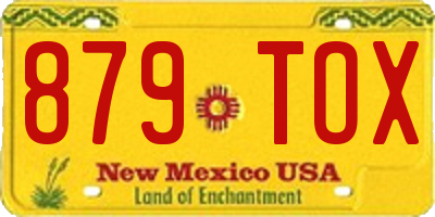 NM license plate 879TOX