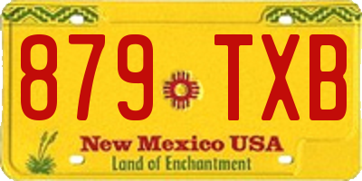 NM license plate 879TXB