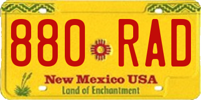 NM license plate 880RAD