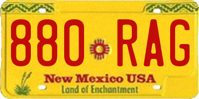 NM license plate 880RAG