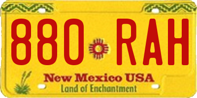 NM license plate 880RAH