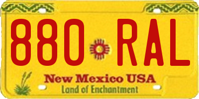 NM license plate 880RAL