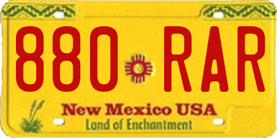 NM license plate 880RAR