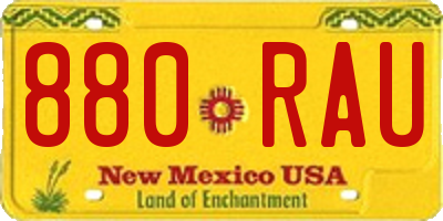 NM license plate 880RAU