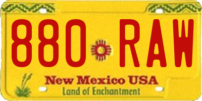 NM license plate 880RAW