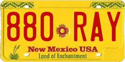 NM license plate 880RAY