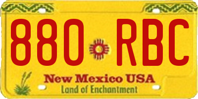 NM license plate 880RBC