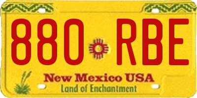 NM license plate 880RBE