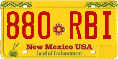 NM license plate 880RBI