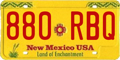 NM license plate 880RBQ