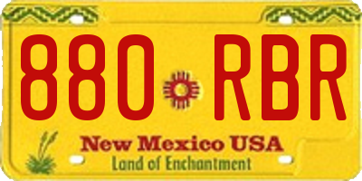 NM license plate 880RBR