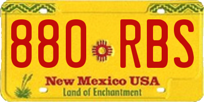 NM license plate 880RBS