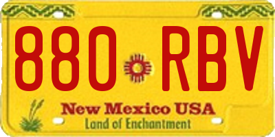 NM license plate 880RBV