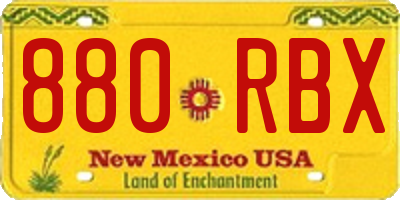 NM license plate 880RBX