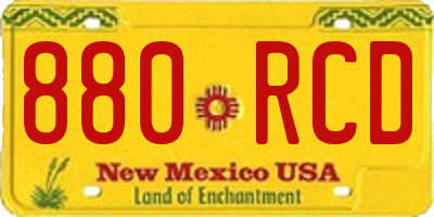 NM license plate 880RCD