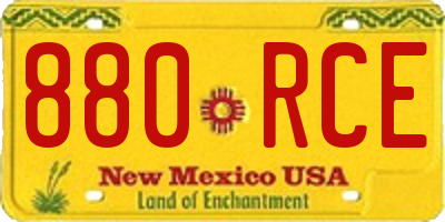 NM license plate 880RCE