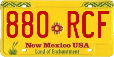NM license plate 880RCF