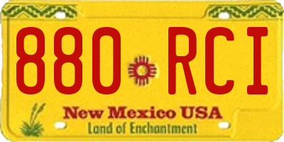 NM license plate 880RCI