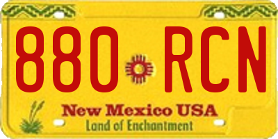 NM license plate 880RCN