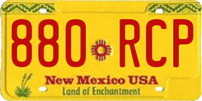 NM license plate 880RCP