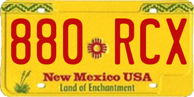 NM license plate 880RCX