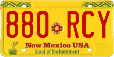 NM license plate 880RCY