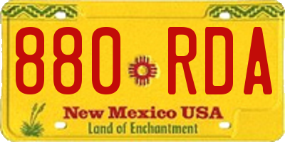 NM license plate 880RDA