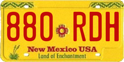NM license plate 880RDH