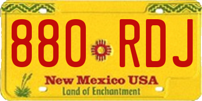 NM license plate 880RDJ