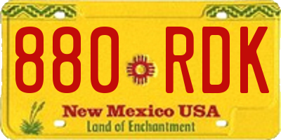 NM license plate 880RDK