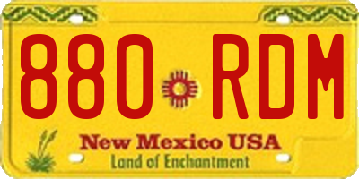 NM license plate 880RDM