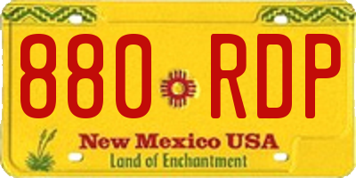 NM license plate 880RDP