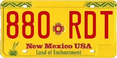 NM license plate 880RDT