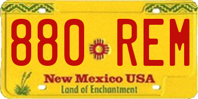 NM license plate 880REM