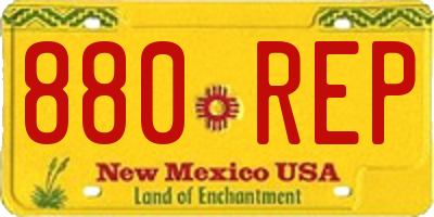 NM license plate 880REP